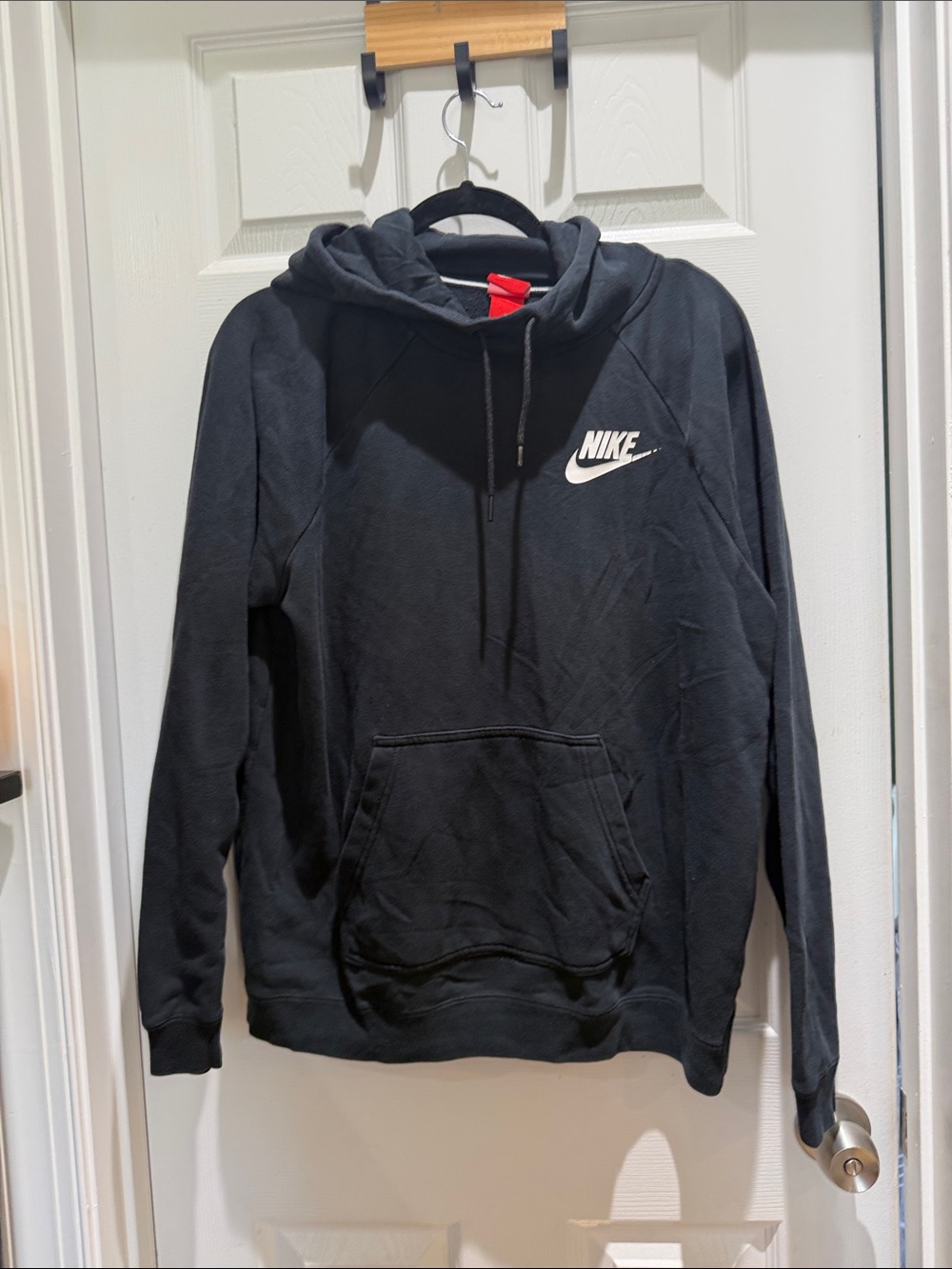 Nike Black Pullover Hoodie with White Swoosh